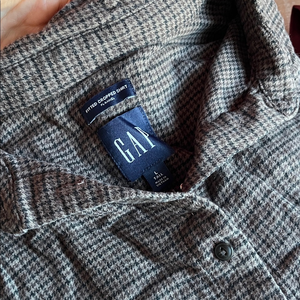 GAP fitted cropped flannel